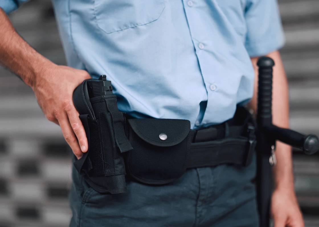 Officer's belt with holster and gear
