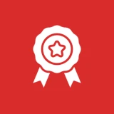 Star medal symbol on red